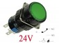Przycisk chwilowy LAS1-AY-11G  zielony  16mm  24V