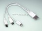 Kabel USB 2.0 Am/microUSB + miniUSB + iPhone 5/6 2