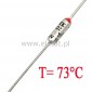 Bezpiecznik termiczny 10A  73°C  axialny; THT