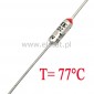 Bezpiecznik termiczny 10A  77°C  axialny; THT  