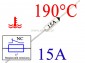 Bezpiecznik termiczny 15A; 190�C; axialny; THT