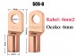 Konektor oczkowy miedziany 6mm; kabel do 6mm2;