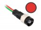 Kontrolka LED 5mm 12V/DC + przew.  czerwona  