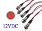 Kontrolka LED 5mm, 12VDC+ przew. wypukła czerwona
