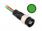 Kontrolka LED 5mm 12VDC + przew. zielona  
