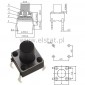 MicroSwitch  6x6mm  h=9,5mm  ( 6mm )  4 pin