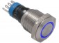 Przycisk stabilny 16mm płaski  LED niebies.12V 
