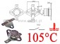 Termostat bimetaliczny 250VAC 10A 105°C poziomy NO