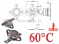 Termostat bimetaliczny 250VAC 10A 60°C poziomy NO
