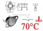 Termostat bimetaliczny 250VAC 10A 70°C pionowy NC