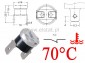 Termostat bimetaliczny 250VAC 10A 70°C pionowy, NC