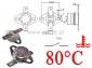 Termostat bimetaliczny 250VAC 10A 80°C poziomy NO