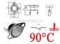 Termostat bimetaliczny 250VAC 10A 90°C pionowy NC