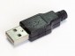 USB  Wtyk  A na kabel z osłoną czarną zaciskany