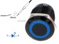 Przycisk chwilowy 16 mm czarny; LED blue