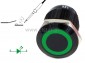 Przycisk chwilowy 16 mm, czarny; LED ziel. 12V