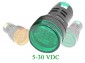 Woltomierz okrągły LED zielony  5-30VDC  28mm