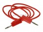 Wtyk banan x2  czerwony  ( na kablu 0,5m); 2mm